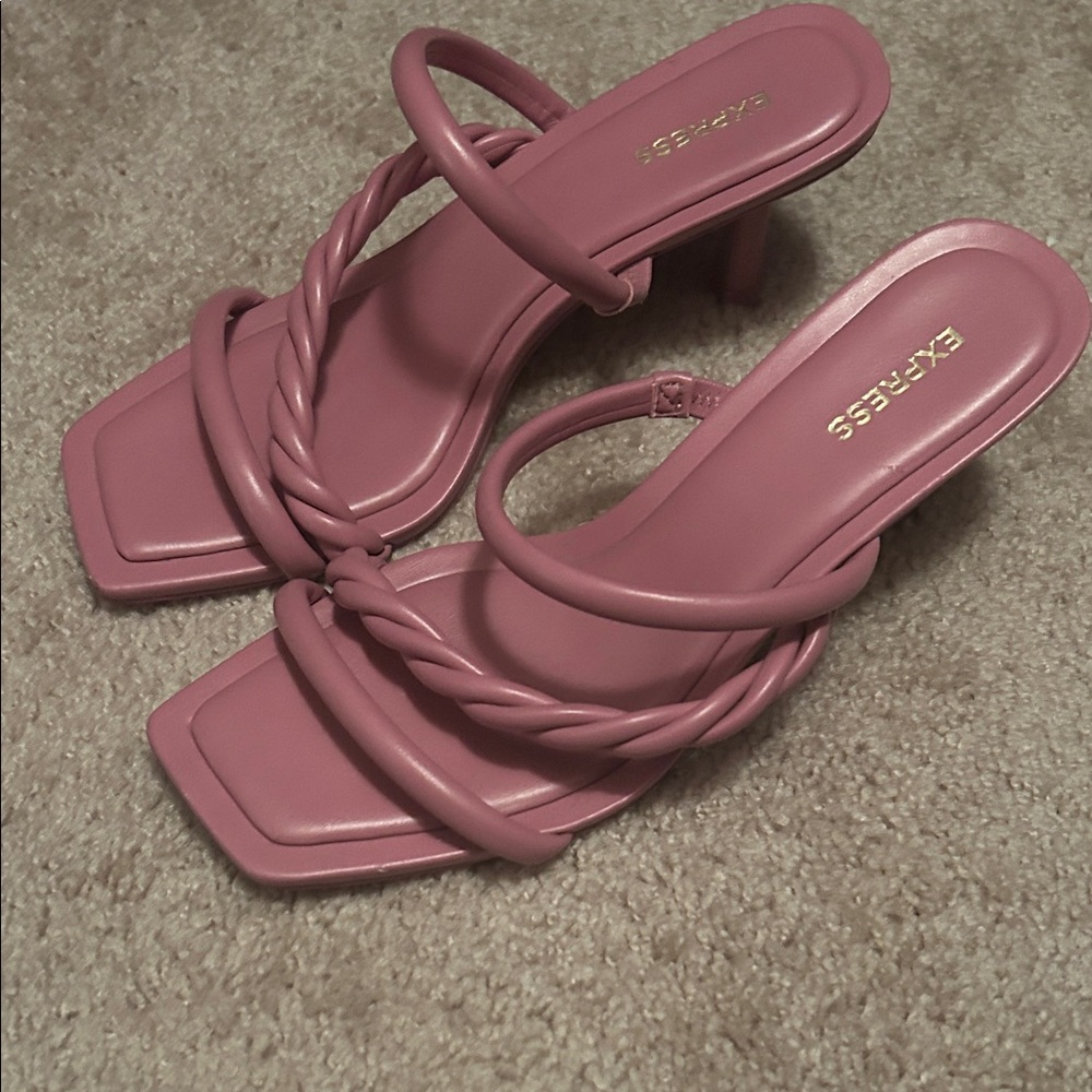 Express Braided Pink Heeled Sandals